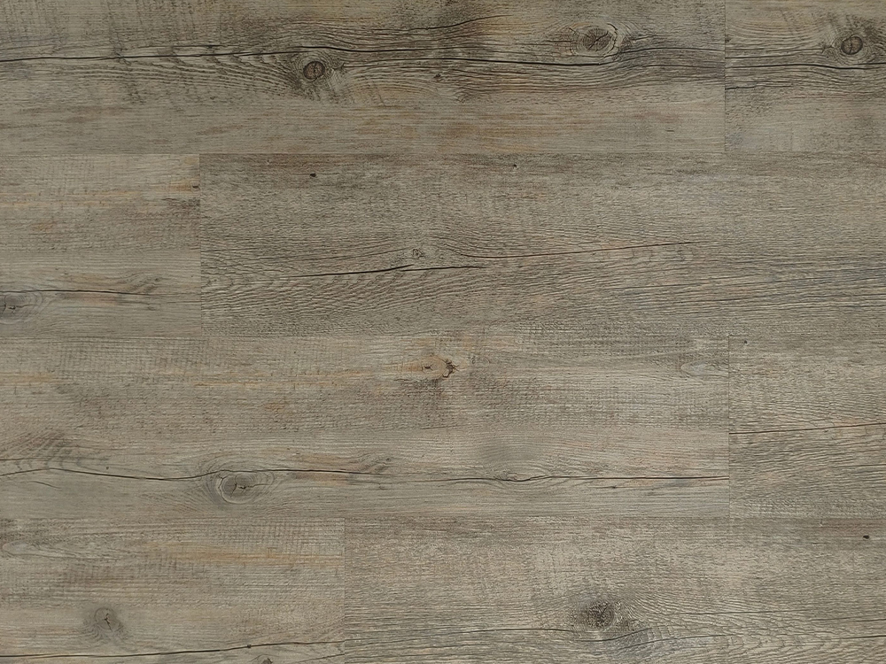 LVT ফ্লোরিং হালকা ধূসর বাদামী কাঠের শস্য 7.25×48